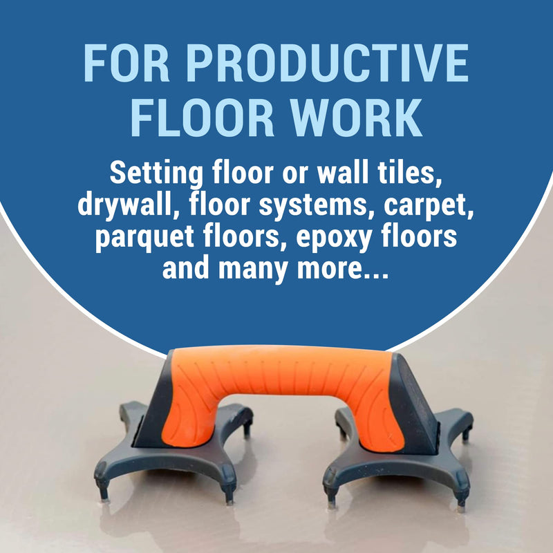 EasyLean Trowel Support Tool, Proudly Made-in-the-USA, Handy Hand Tool for Flooring, Drywall, Cement, and Adhesive Application, Support Tool for Floor Installers with Anti-Slip Spare Feet.