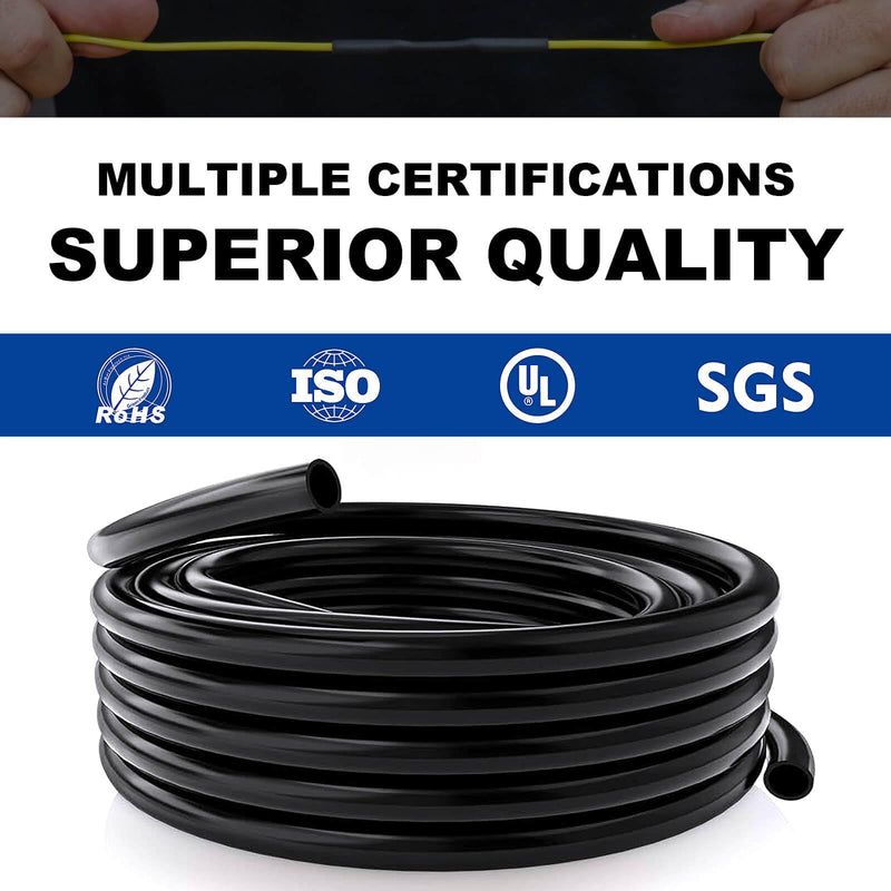 1/4" Heat Shrink Tubing, 65FT Marine Grade 3:1 Shrink Ratio Shrink tubing, Adhesive Lined Heat Shrink Tube, 1/4 Waterproof Shrink Tube for Wires Home Automotive-Black 1/4"(6.4mm) 65Ft(20m)
