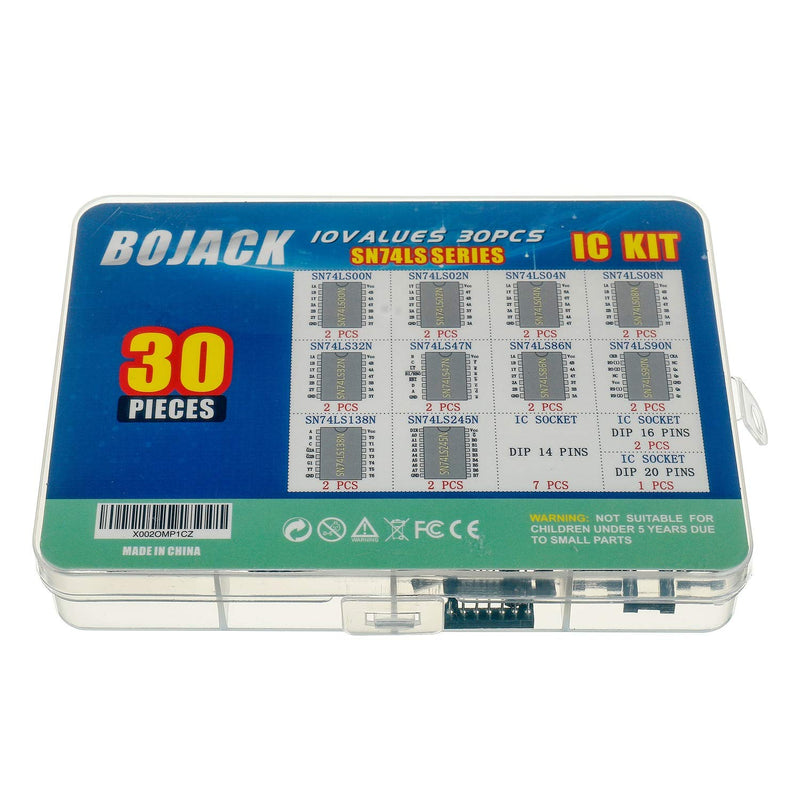 BOJACK 10 Values 30 Pcs Series Low Power Schottky Logic IC，Including:SN74LS00N SN74LS02N SN74LS04N SN74LS08N SN74LS32N SN74LS47N SN74LS86N SN74LS90N SN74LS138N SN74LS245N IC chip kit