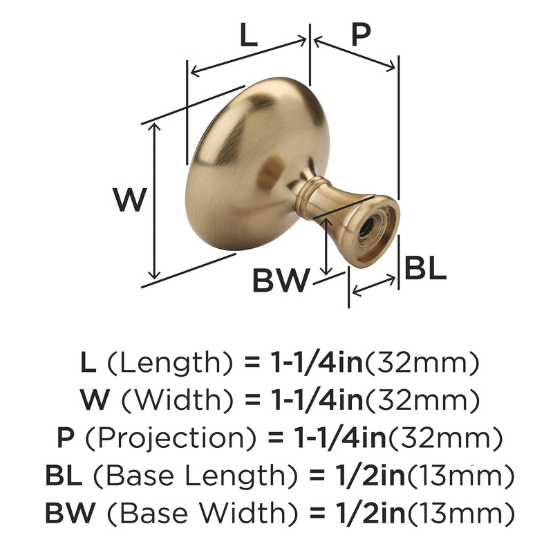 Amerock 10 Pack 1-1/4" Round Arden Champagne Bronze Cabinet Knob