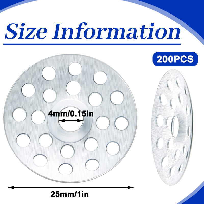 200 Pcs 1 Inch Zinc Plated Plaster Washers Metal for Screws Profile Flat Ceiling Washers Repair Rings Plaster Buttons for Wall Ceiling Drywall Hole Fixing 200