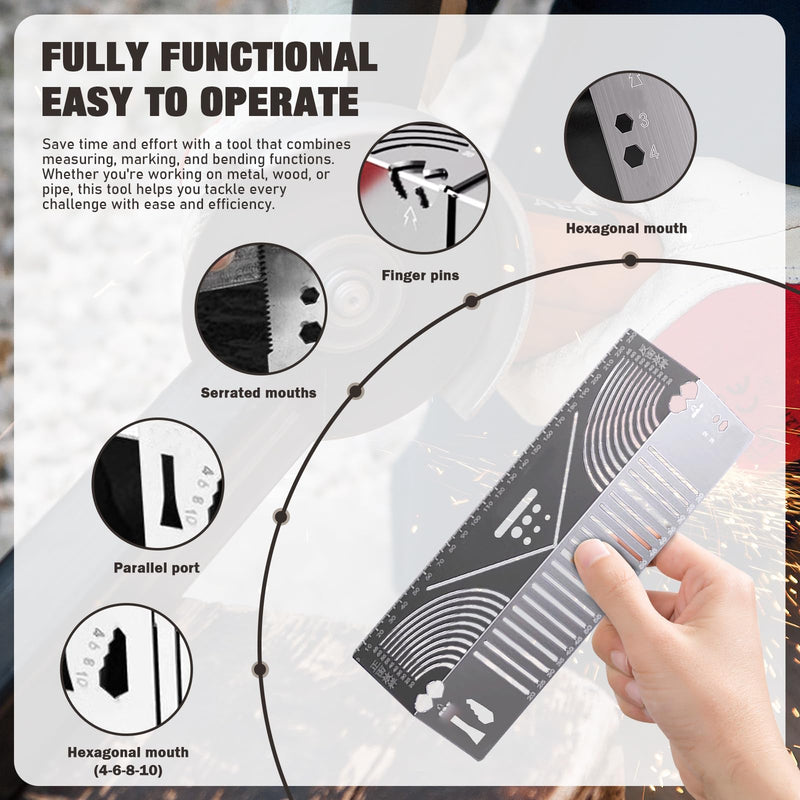 2 Pack Precision Flex Angle & Arc Marking Tool, Angle & Arc Marking Tool, Regla Giratoria Para Cortes MetáLico Para Soldadores, Adjustable Linear Arc Dual-Purpose Scriber, Metal Marking Tool