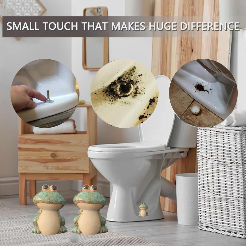 Frog Toilet Bolt Caps Ceramic Toilet Bolt Covers Decorative Toilet Screw Cover Caps, Toilet Caps for Bottom of Toilet, Cute Toilet Bowl Bolt Covers for Bathroom Decor, Easy to install (Green) Green