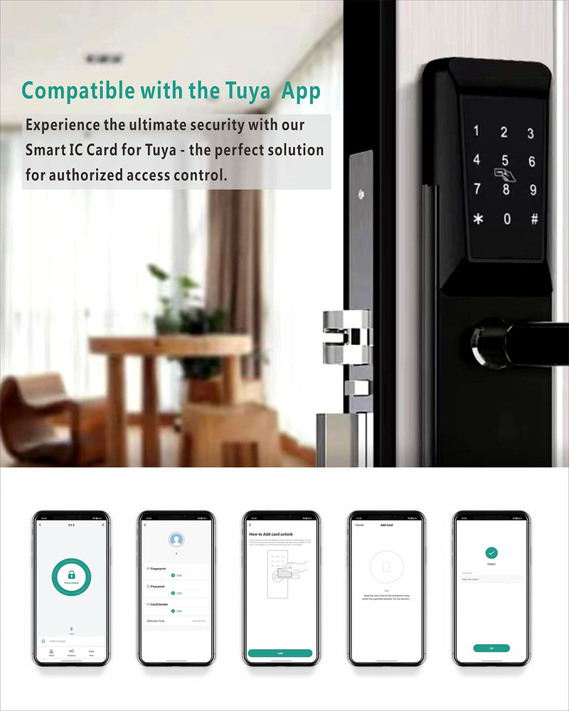 I C Card Fob Lock Door, I C Card Smart TT Lock Key, I C Cards, T uya Key Cards, 8 Packs thinner mixed
