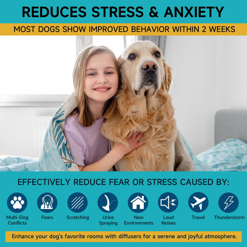 Woyamay Dog Calming Diffuser Refills - Dog Pheromones Calming Diffuser for Dogs Relieve Anxiety & Stress, 2-Month Supply Dog Pheromone Diffuser Refills (Fits All Common Diffuser Heads) 2 Refills