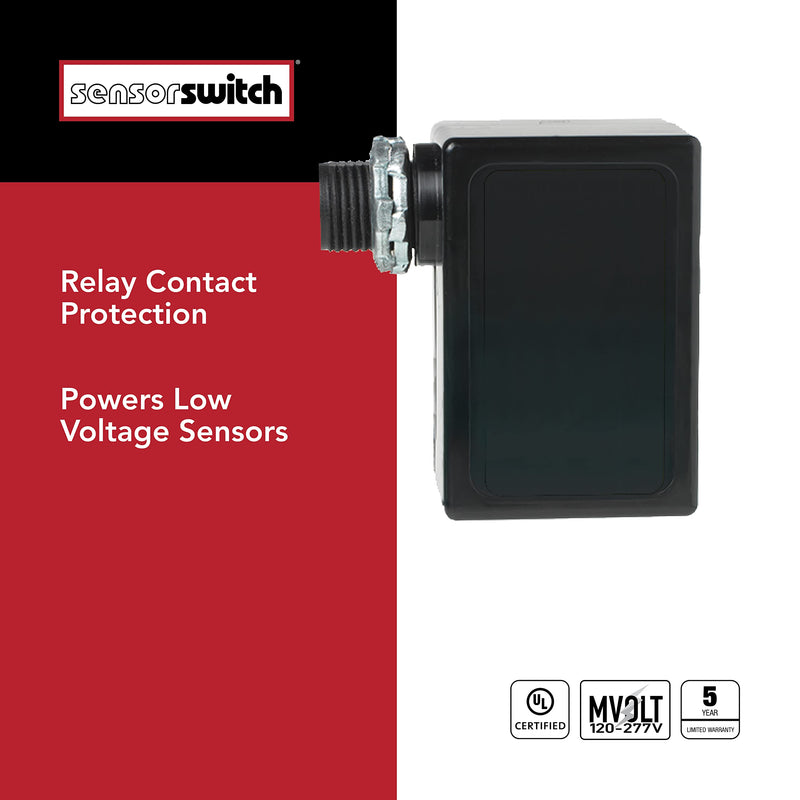 Sensor Switch PP20 Contractor Select Power Pack Relay Circuit Protection 120/277 VAC, Black