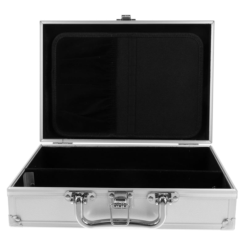 Gatuida Aluminum Storage Box Briefcase Style Tool Case with Lock Clasp Handheld Metal Case for Tools Cosmetics Instruments Travel Work 10.43 X 7.28 X 3.14 in