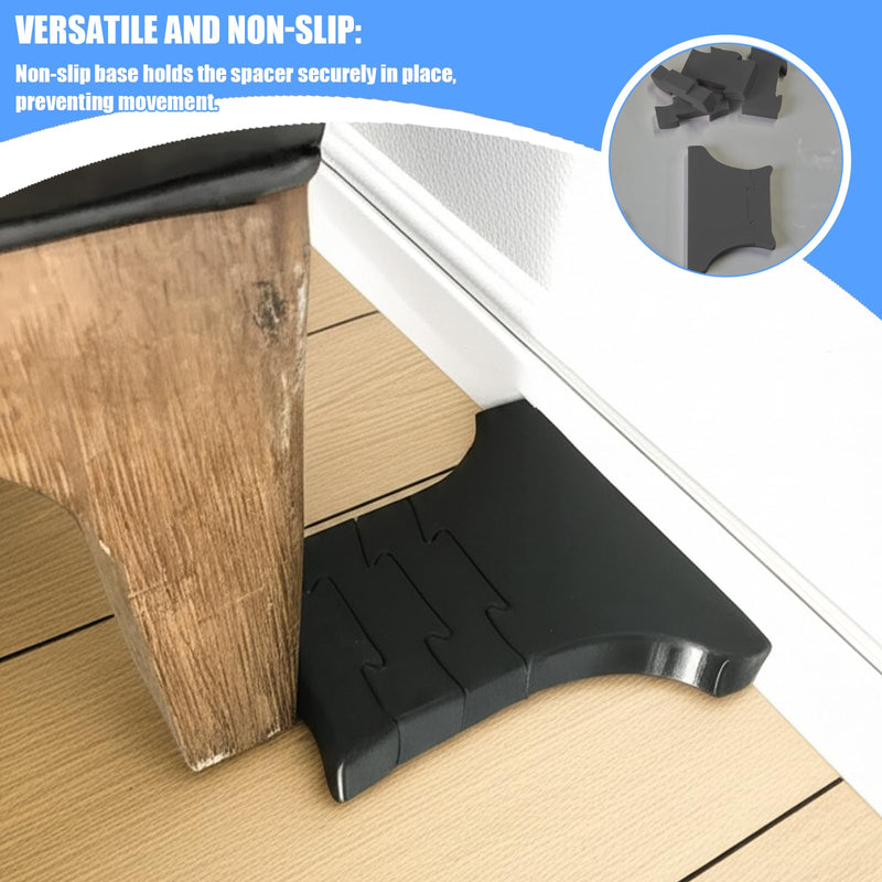 2Pcs Furniture Wall Protectors, Adjustable Couch & Bed Stopper, Furniture Wall Spacer, Easy to Install, for Sofas, Cabinets, Headboard Protector (Black) Black