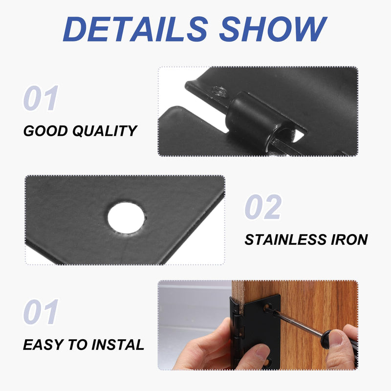 PATIKIL Flip Action Door Lock, 4 Pack Flip Latch Lock Reversible Privacy Door Locks with Screw for Interior Swing-in Hardware Bedroom Home Security, Black