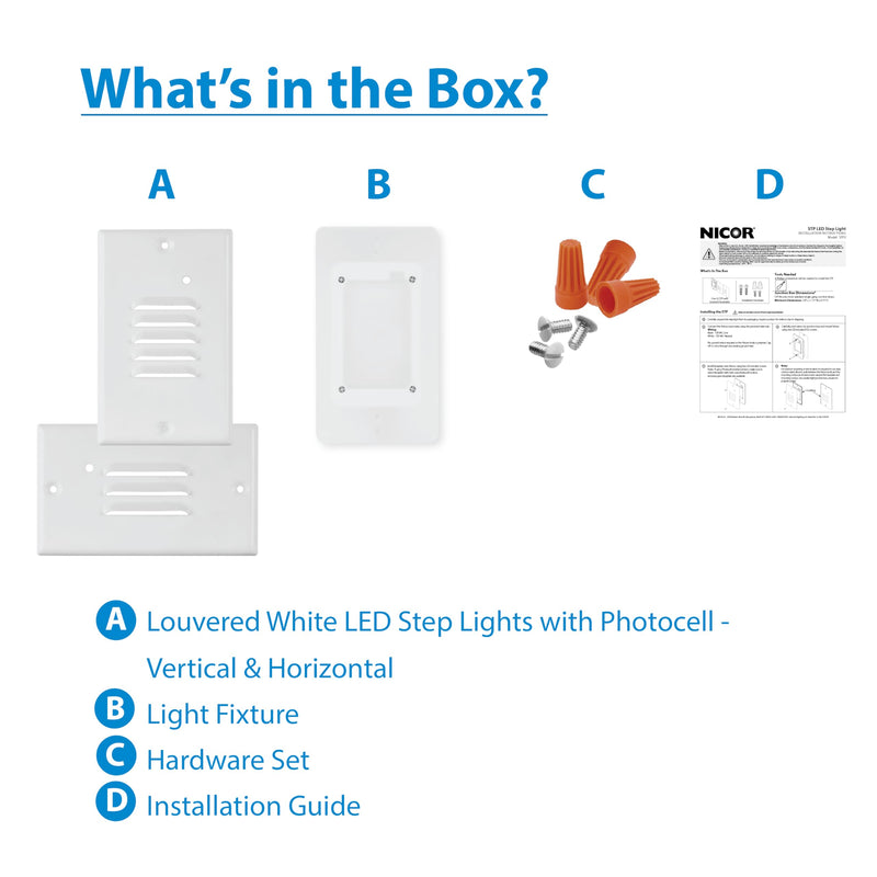STP2 Louvered White LED Step Light with Photocell (STP2L120WHPC) - NewNest Australia