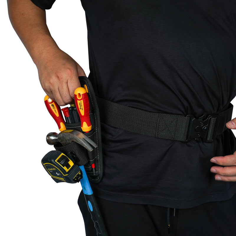 Small Tool Pouch with Belt Clip,Small Tool Holder Pouch, Min Work Organizer Tool Holster and Knife Holder 5 pockets