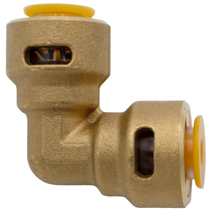 Supplying Demand SB1 3/8 Inch 90 Degree Elbow Quick Connect HVAC Brass Coupler Fitting (Pack of 2) 3/8 Inch (Pack of 2) 3/8" SB1 Elbow 90°