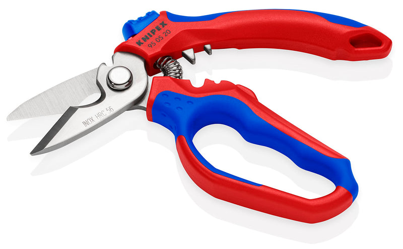 KNIPEX Tools Stainless steel 95 05 20 US Angled Electricians' Shears, 6-1/4", Red/Blue Scissors