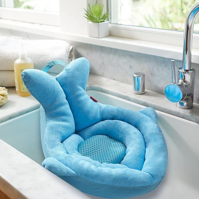 SKIP HOP BCSH235110 Baby Bath, Fluffy, Bath, Newborn, Can be Used in Washbasins and Sinks, Easy to Dry Mesh, Compact, Winter, Warm, Soft Sink Bath, Japanese Genuine Product, 1 Piece - NewNest Australia