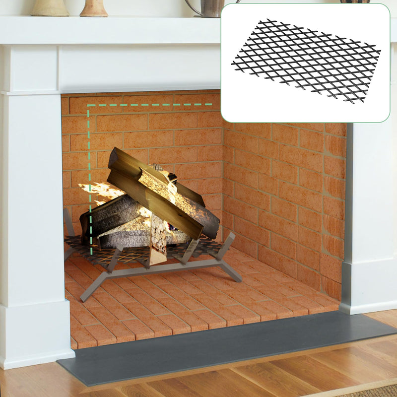 Fireplace Grate Ember Retainer 12" x 7.5",Solid Steel Ember Retainer for Grates for Most Fireplace,Fire Pits,Camping,Fireplace Aceessories 12" x 7.5"