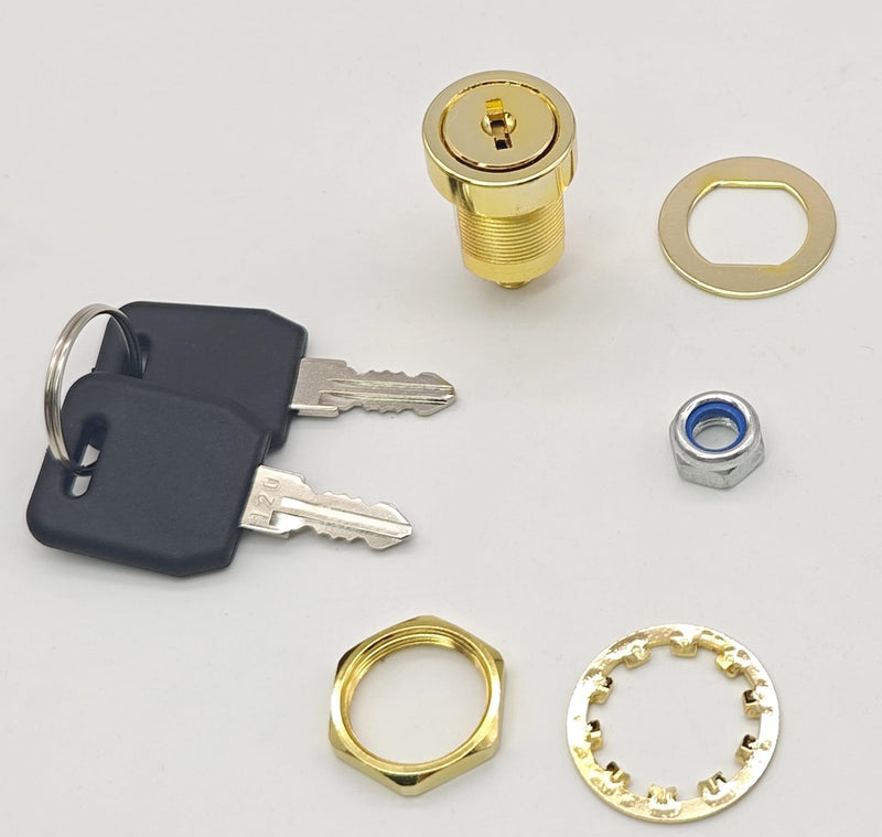 Armstrong Replacement Lock for Stack-On Safes, Brass Finish, Direct Replacement Key Lock for Current Stack-On and Sentinel Gun Cabinets, Weather Resistant with 2 Keys and Mounting Hardware
