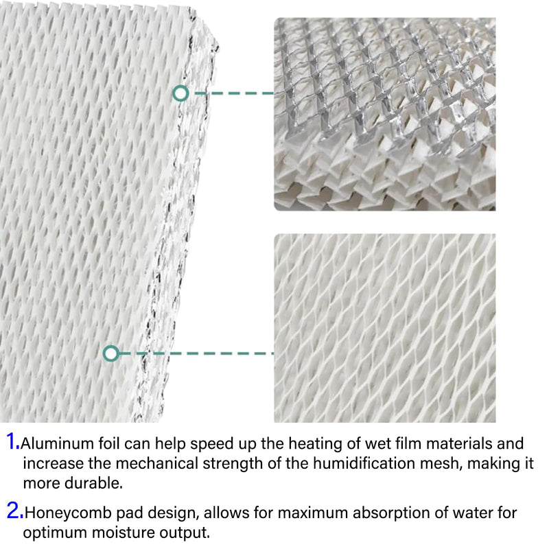 Replacement HC26P Humidifier Wick Filters Compatible with Honeywell HE200 HE250 HE260 HE265 HE280 HE300 HE360 HE365, Contains two layers of aluminum foil, 2 Pack
