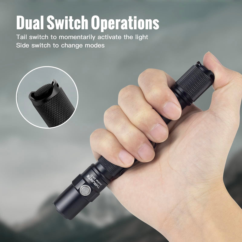 ThruNite Archer 2A C LED Rechargeable Flashlight, High 1000 Lumens AA Flashlight with Lanyard, IPX8 Waterproof Dual Switch Small Outdoor Light for Hiking, Camping, Everyday Use, EDC - CW Archer 2A C Cool White