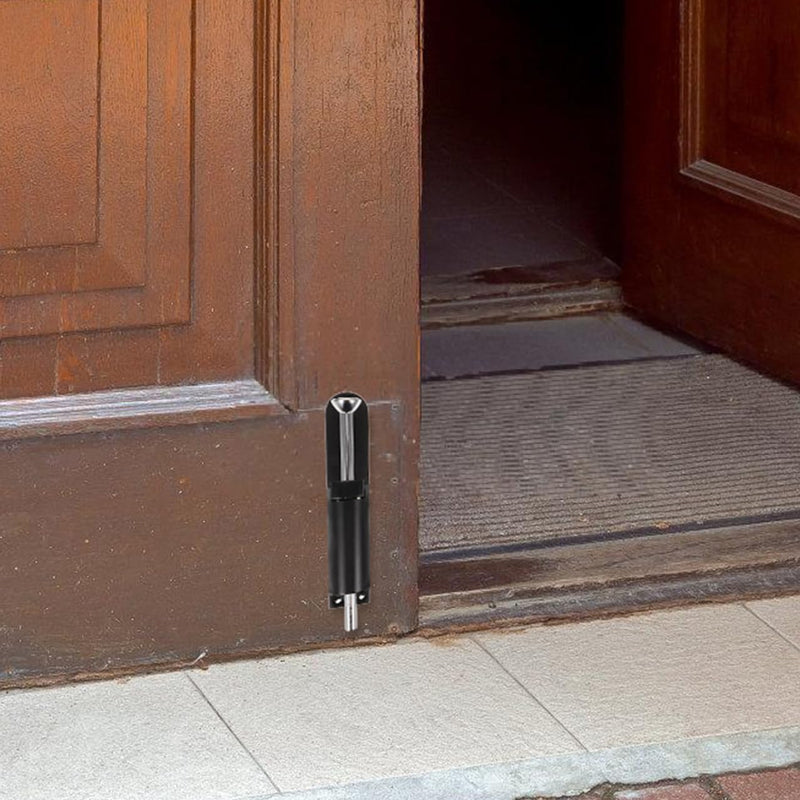 Mikikit Heavy Duty Spring Latch Black Spring Loaded Cane Bolt for Double Door Lock