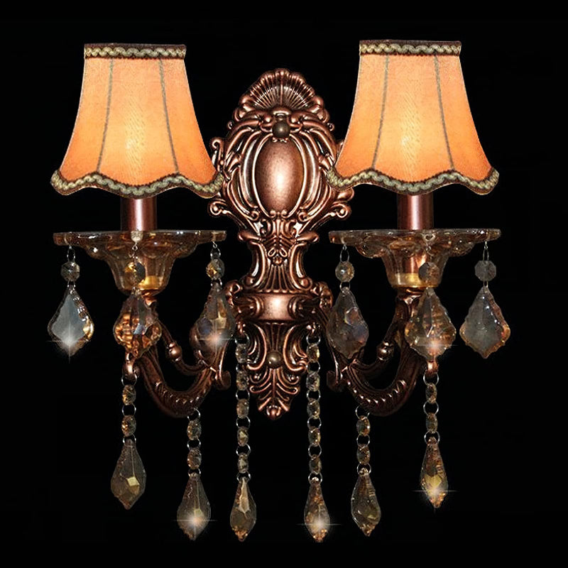 Modern European Style Clip On Droplight Wall Lamp Candle Chandelier Lamp Shade 6 pcs Set (Coffee) 6 Pack Coffee