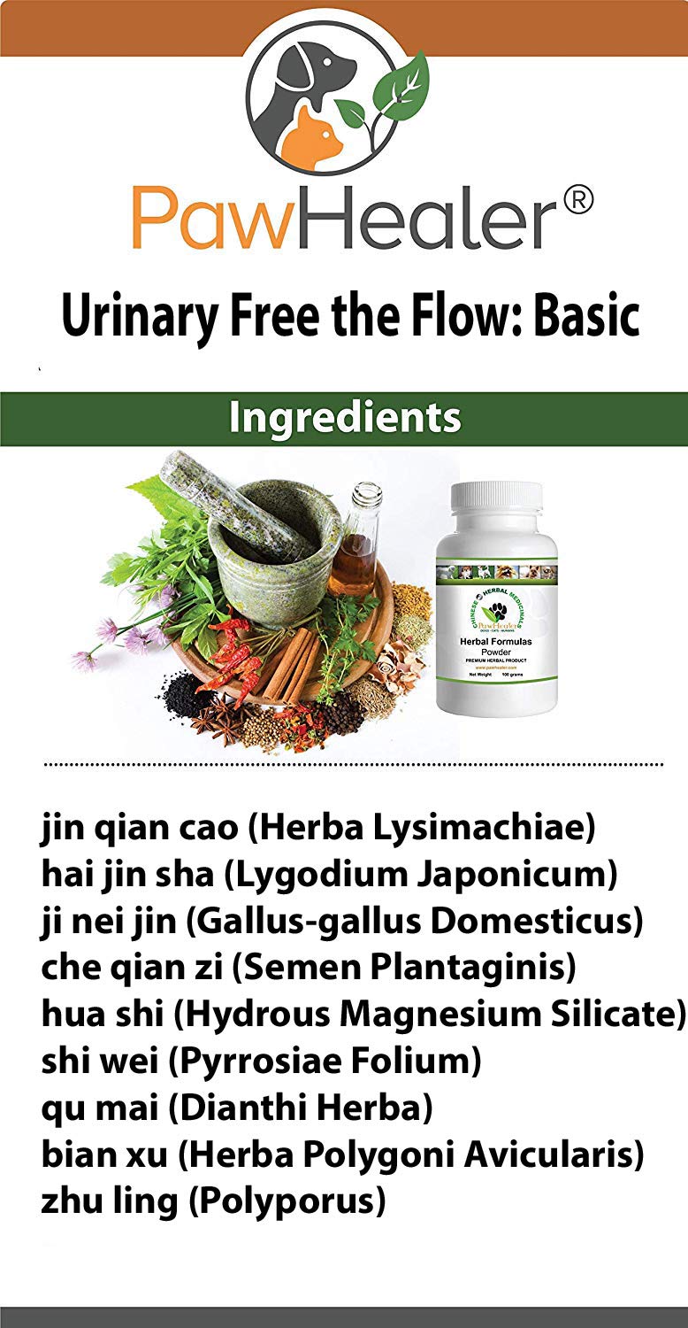 Urinary Free The Flow-Basic - Bladder Stones Dogs - Natural Remedy Stone Prevention in Dogs - 50 Grams-Herbal Powder - Mix into Food ... - PawsPlanet Australia
