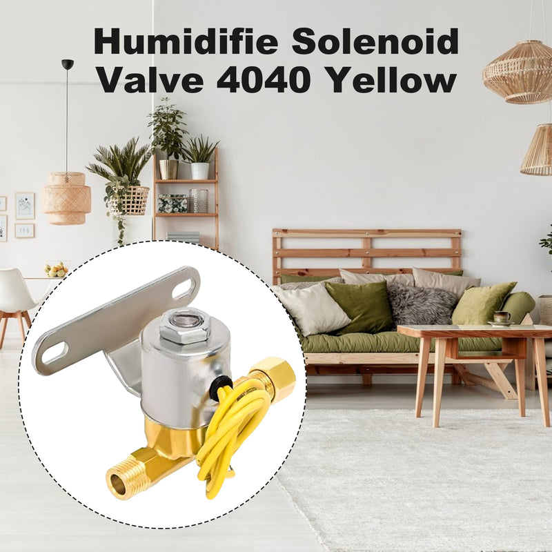 4040 Humidifier Solenoid Valve 24 volts 60 Hz (Yellow) Fit for A-prilaire Humidifier Compatible with 400 400M 500 500M 600 600M 558 550 A 550 568 560A 560 700 700M 768 760A 760 - 1 YEAR WARRANTY