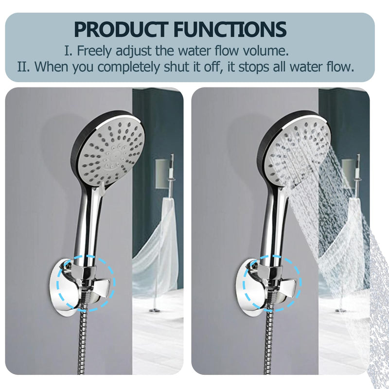 2 Pack Flow Control Valve Shower Heads, Adjustable Shut off Valve with Metal Handle Lever Water Flow Regulator, for Hand Shower Bidet Sprayer 2