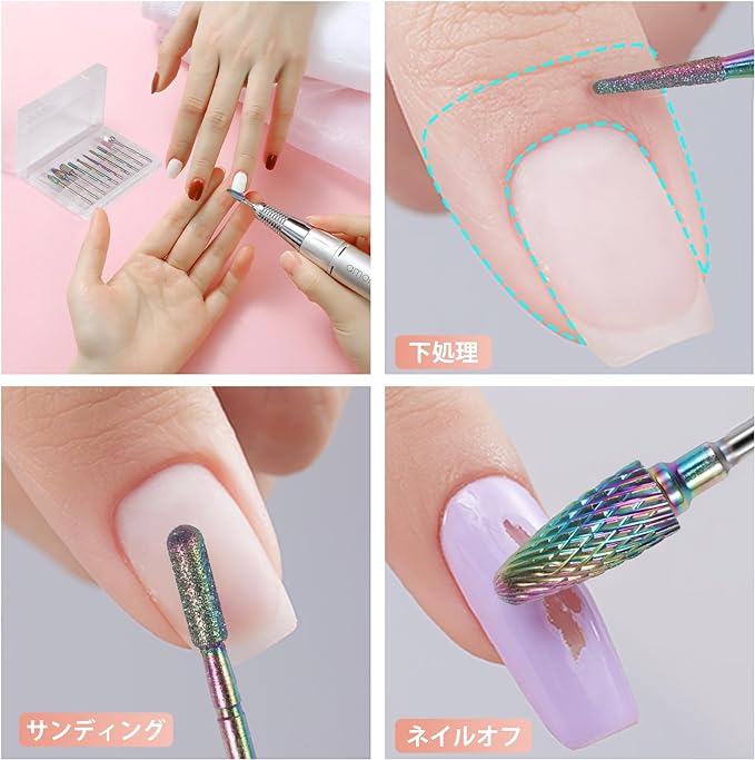 Annhua Nail Bit, 10 Types, Nail Machine Bit, Nail Drill Bit, Made of Tungsten Steel, Nail Off Bit, Electric Nail Drill Bit, Nail Bit Set, Grinding Nails, Grinding Nail Head, For Home Salons, Nail Tools - NewNest Australia