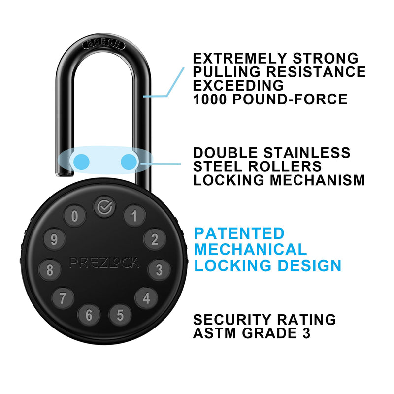 Electronic Combination Padlock with Key Backup, Suitable for Outdoor and Heavy Duty uses, Water Resistant, IP65 Weatherproof.