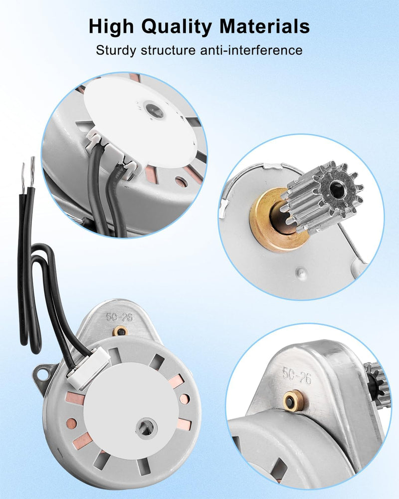 Timer Motor Fit for Fleck 5600 2500 2510 2750 9000 9100 9500 Control Valve | Replace 18743 13400 13944, with Mounting Screws