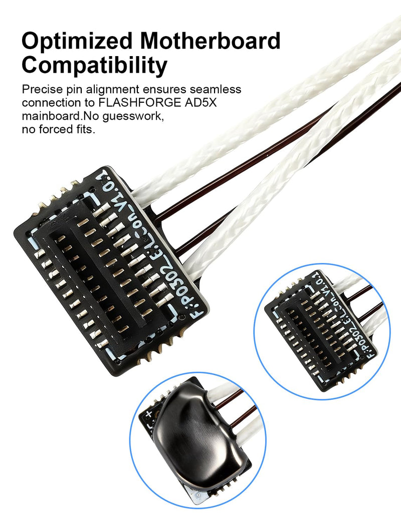 Original AD5X Hotend Heating Assembly Kit for Flashforge AD5X 3D Printer, Hot End Heating Block Component with Heater Cartridge & Thermistor Sensor Heat-Insulating Clip