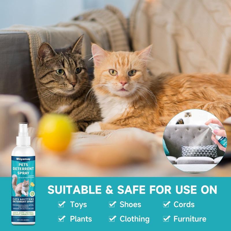 Woyamay No Chew Spray for Dogs 200ml + Cat Deterrent Spray 200ml to Stop Chewing Licking of Furniture, Prevent Scratching, Digging & Chewing