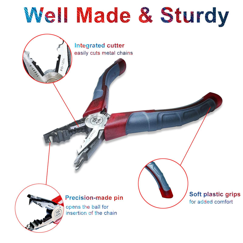 Chain Joining Tool Pliers for Beaded Ball Chain Cutting and Joining - Splicing Combination Tool for #10 Metal Chain