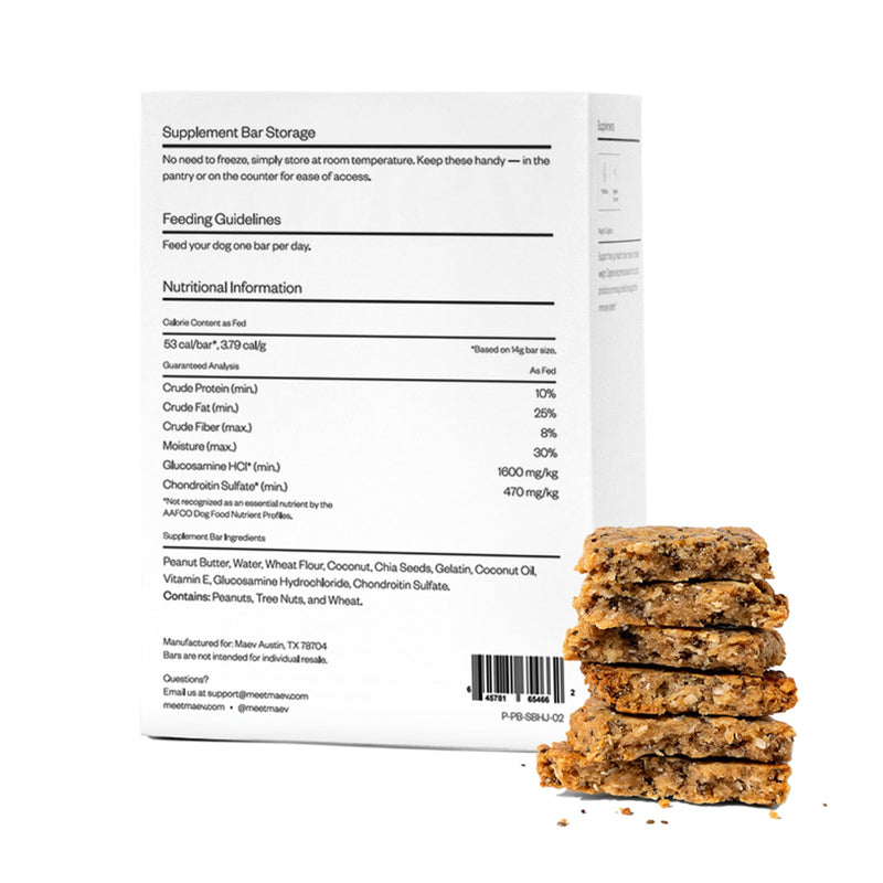 MAEV Human-Grade Hip & Joint Supplement Bars | Natural Support for Healthy Joints & Mobility, 30 Count 30 Count (Pack of 1)