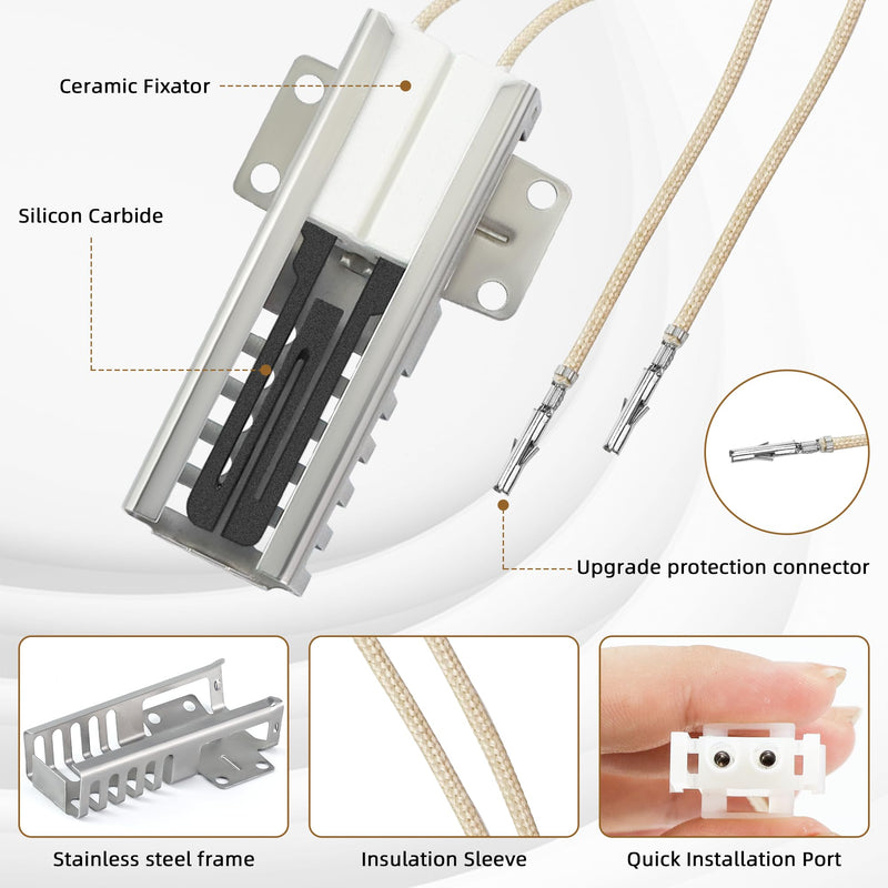 Universal Igniter Model- WB13K21 DG94-00520A Oven Igniter Replacement for Gas Range Stove Fit for G-E Ken-more Hot-point Sam-sung Norton 501a 5303935066 IG9998 WB13T10045 WB13K10026 By Fetechmate