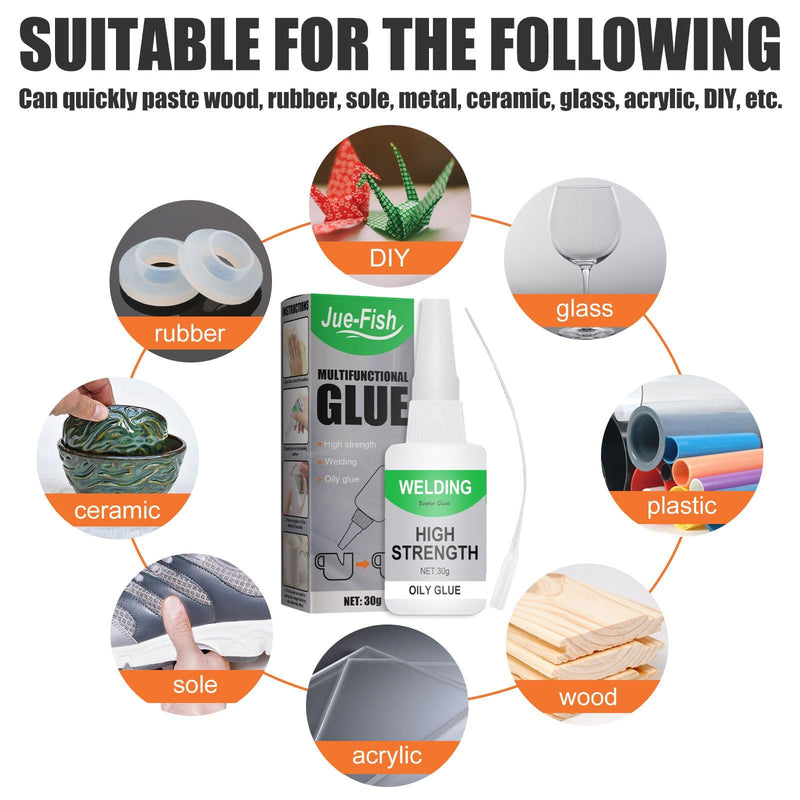 Jue Fish Glue, Welding High-Strength Oily Glue, Jue-Fish Welding High-Strength Oily Glue, Multifunctional Glue, High-Strength Oil-Based Welding Adhesive, for Plastic, Metal, Ceramics, Wood Etc (2PCS) 2PCS
