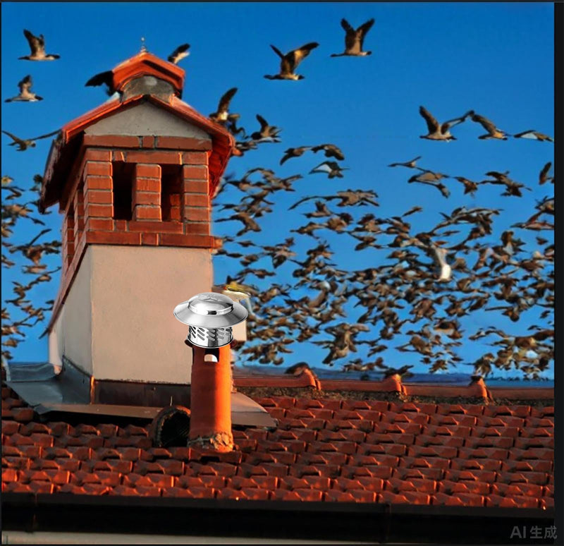 Cone Top Chimney Cap, Chimney Cover Cap Outside Roof Fireplace Screen Cover Exterior Stove Pipe Topper (Sliver, 6in)