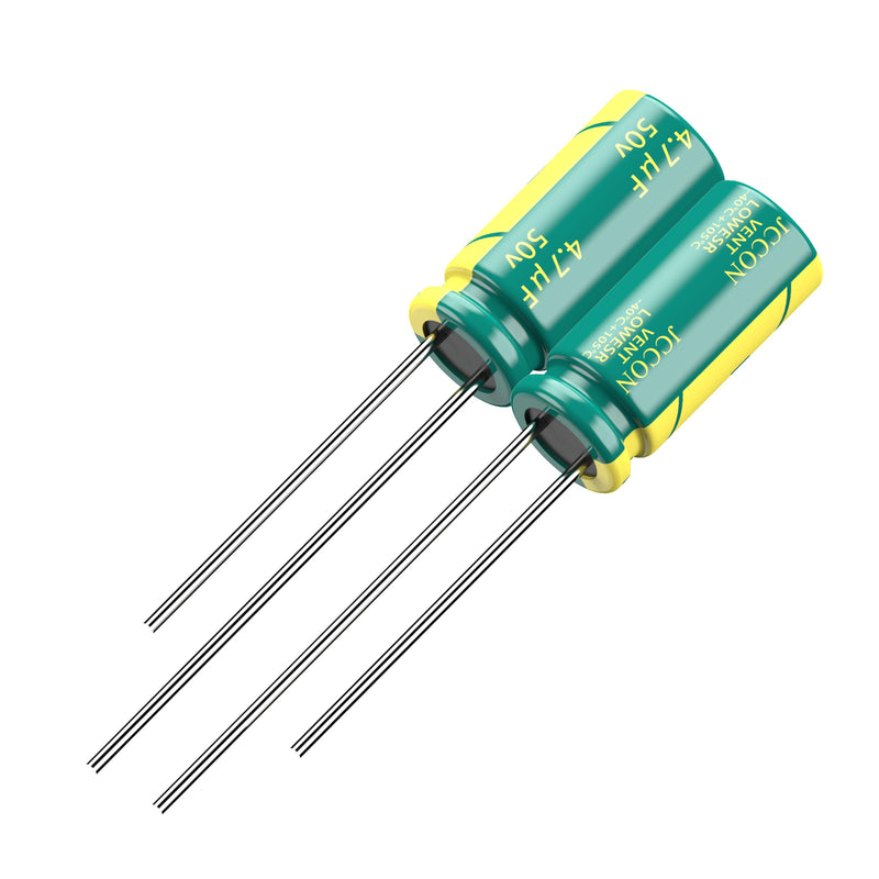 10-Pack 50V 4.7uF Premium Quality Low ESR Electrolytic Capacitors 5x11mm (0.2x0.43in), 50Volt 4.7MFD High-Frequency Caps with Superior Performance 50V 4.7uF 5x11mm