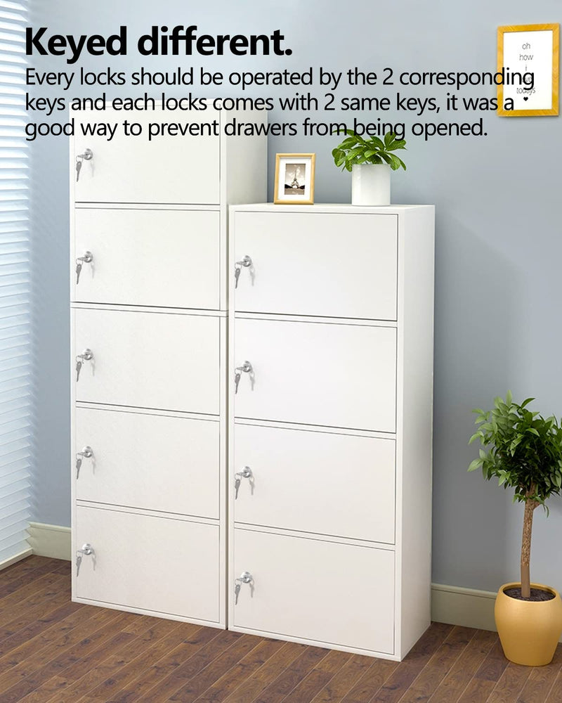8 Packs Drawer and Cabinet Locks (Keyed Different) Secure Important Files, 1-1/8Inch 30mm Cam Locks with 3 pcs Different Lock Plates for Cabinet Cupboard File Drawer Mailbox Dresser Kitchen 30 mm