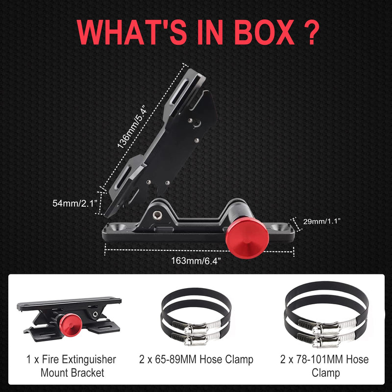 Samman Quick Release Fire Extinguisher Mount Aluminum Adjustable Roll Bar Fire Extinguisher Holder Compatible with Trucks Jeep Wrangler UTV ATV SXS