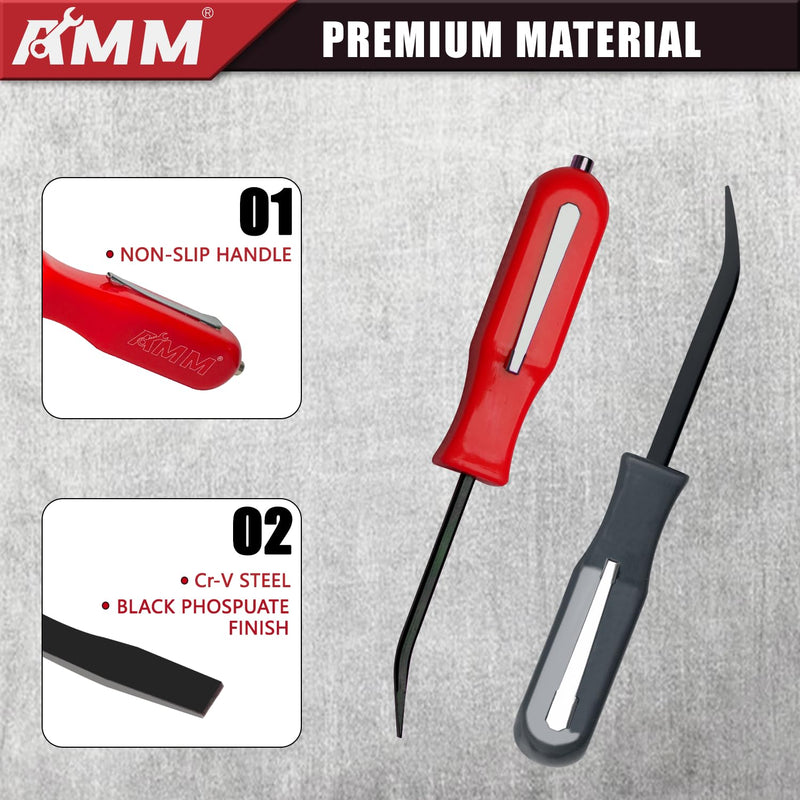 AMM 4 PCS Pocket Pry Bar Set, Mini Pry Bar with Magnet Top and Pocket Clip, 4.5" Small Pry Bar for Home Office, Car Repair Gadgets, Electronics and Mechanics Repair 4PC