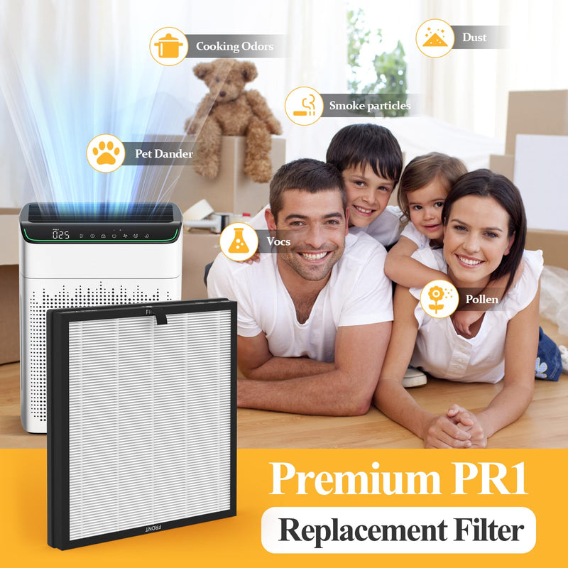 2 Packs MR5866 Replacement Filter Compatible with Morento/FLANUR MR5866 Air Cleaner Purifier, 2-in-1 Filter, Basics Version White 2 Packs