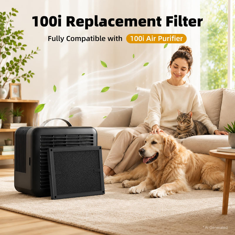 2 Pack 100i Replacement Filter Compatible with PuroAir 100i Air Purifier