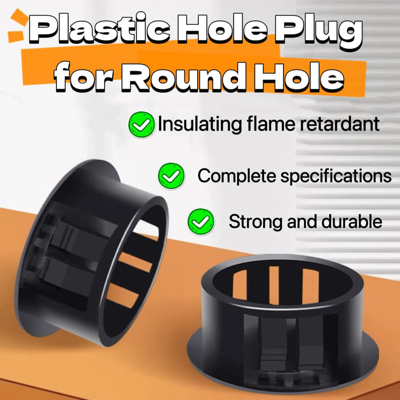 smseace 305Pcs Plastic Plugs 9-Sizes Plastic Hole Plug for Round Holes 1Inch 7/8Inch 3/4Inch 5/8Inch 1/2Inch 3/8Inch 5/16Inch 1/4Inch 1/5Inch Nylon Hole Plugs for Furniture,Cabinet,Kitchen Black