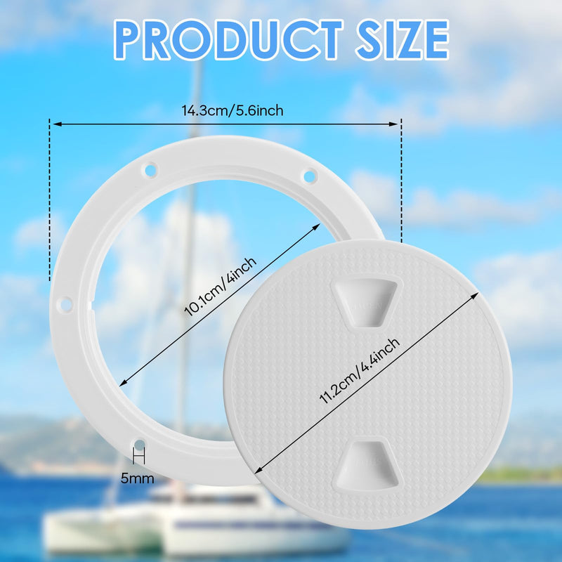 4 Pack 4 inch Boat Hatch Circular Non Slip Inspection Hatch Boat Detachable Deck Hatch Cover with 24 Attached Screw Boat Parts for Marine Yacht RV Truck Vent Accessories