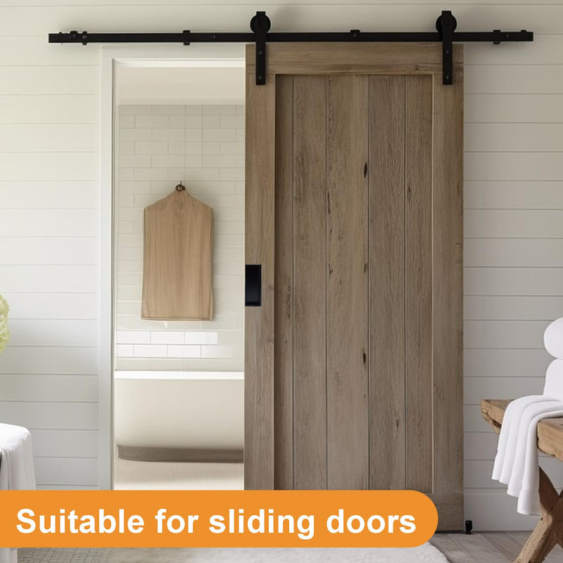MOROBOR 1 Pack Pocket Door Handles, Black Sliding Door Handle Hardware Recessed Finger Flush Pull Heavy Duty Edge Pulls for Sliding Barn Door Cupboard Wardrobe Black-96mm