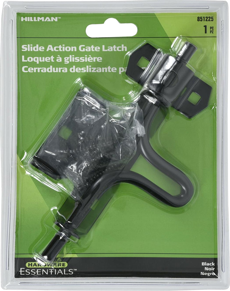 The Hillman Group 851225 Slide Action Gate Latch, Black Finish