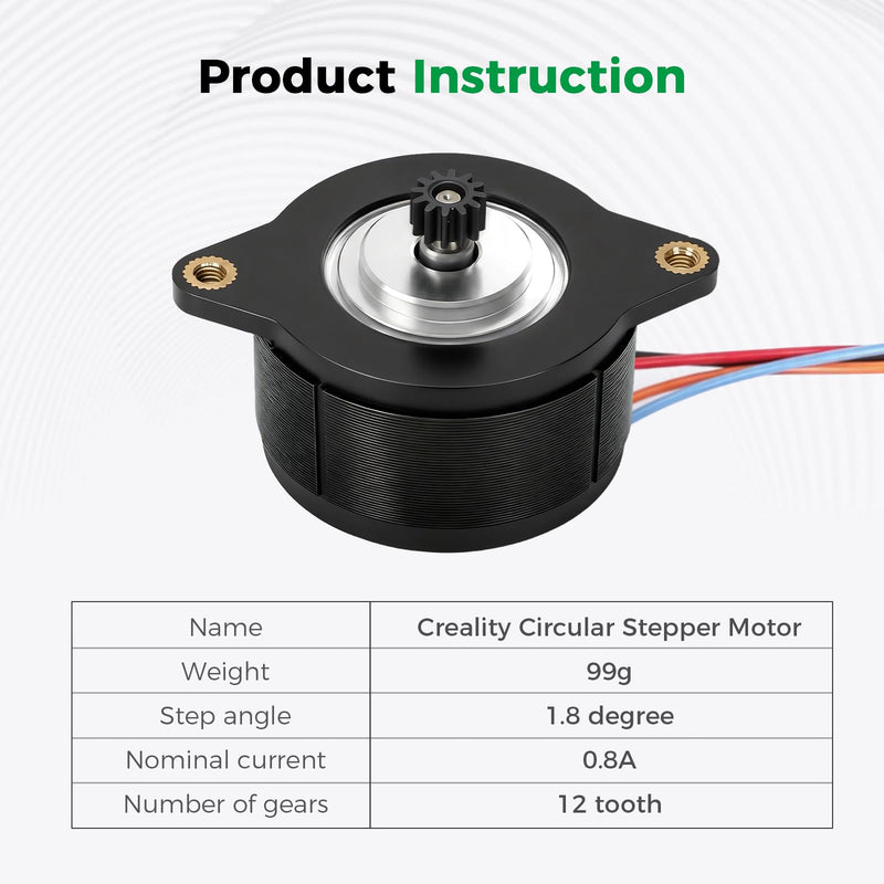 Creality K2 SE Extruder Motor Original 36-20 Circular K2 SE Extrusion Motor K2 SE E Axis Motor High-Torque K2 SE Extruder Stepper Motor with 12-Teeth Gear Extrusion Stepper Motor for K2 SE