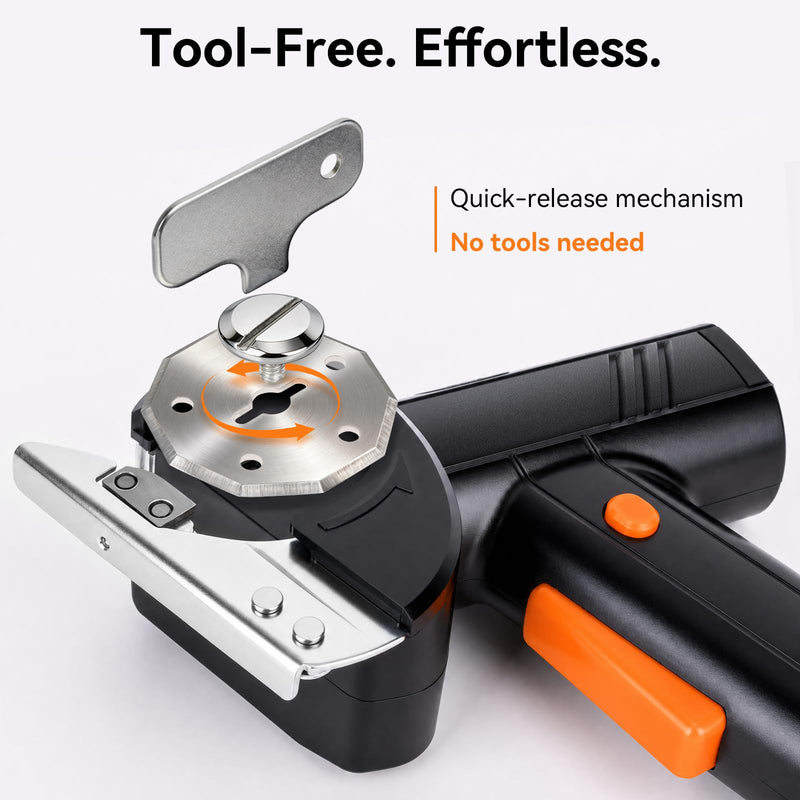 4.2V Cardboard Cutter - Rechargeable Cordless Electric Scissors with LED Display, 4-Speed Adjustable Rotary,320 RPM,with 1 Blade & Storage Bag,for Cardboard,Fabric, Carpet, Leather