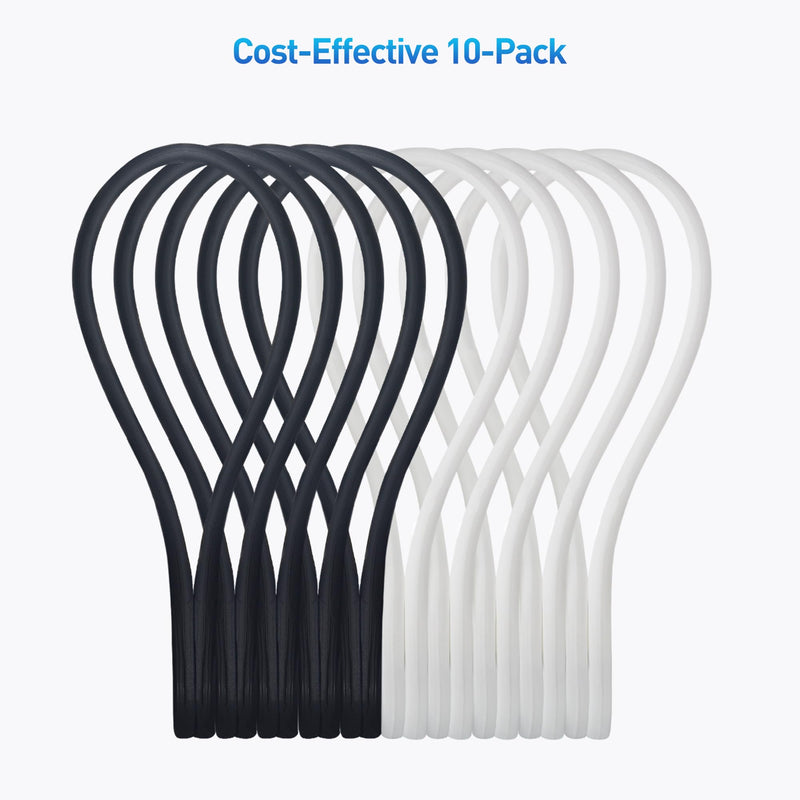 Cable Matters 10-Pack Silicone Magnetic Cable Ties (Magnetic Cord Ties, Magnetic Zip Ties/Cord Organizer) in Black and White - NewNest Australia